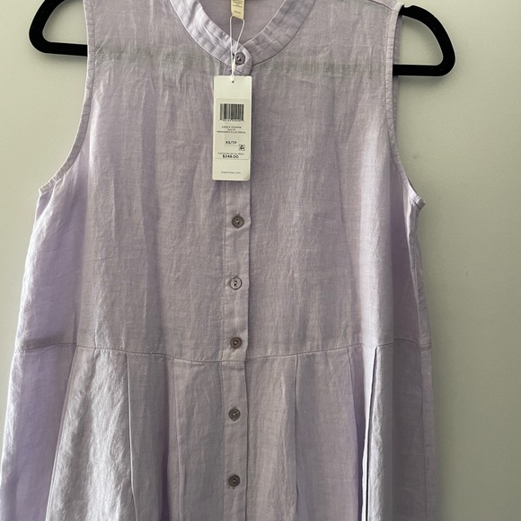 Eileen Fisher organic linen dress in lilac color. - Picture 4 of 6